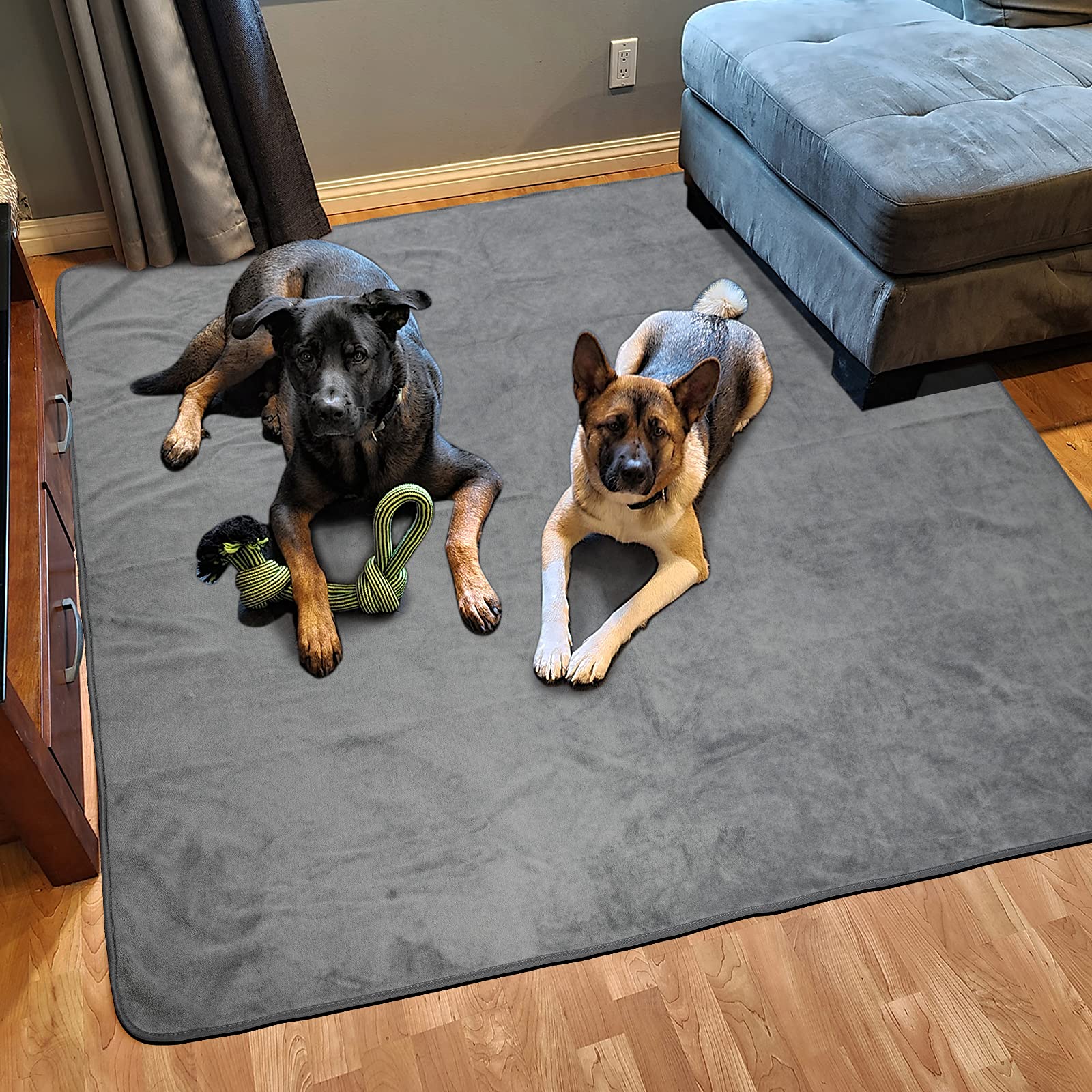 Dog Pee Pad Washable Extra Large, Instant Absorb Thicker Training Pads Non-Slip Pet Playpen Mat, Waterproof Reusable Floor Mat I